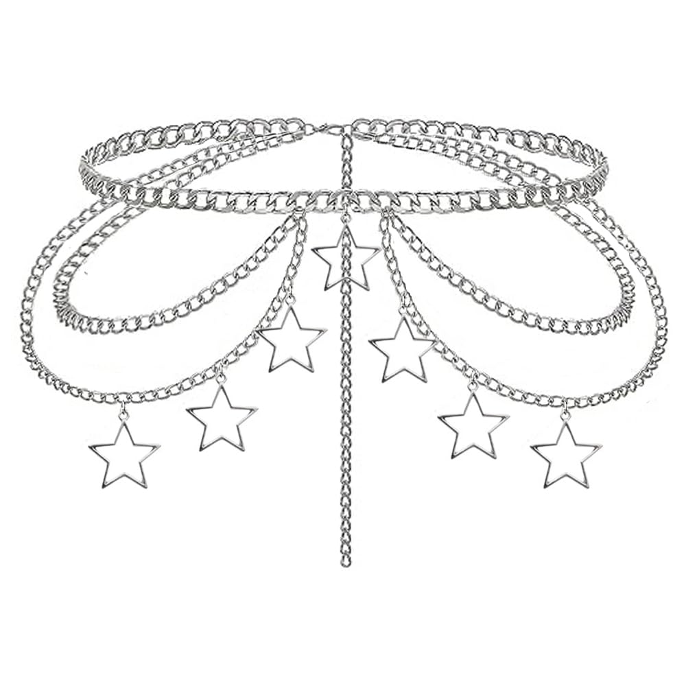 Thorn Heart Waist Chain Belt - Punk Gothic Crossover Body Belly Chains Tassel for Women Girl