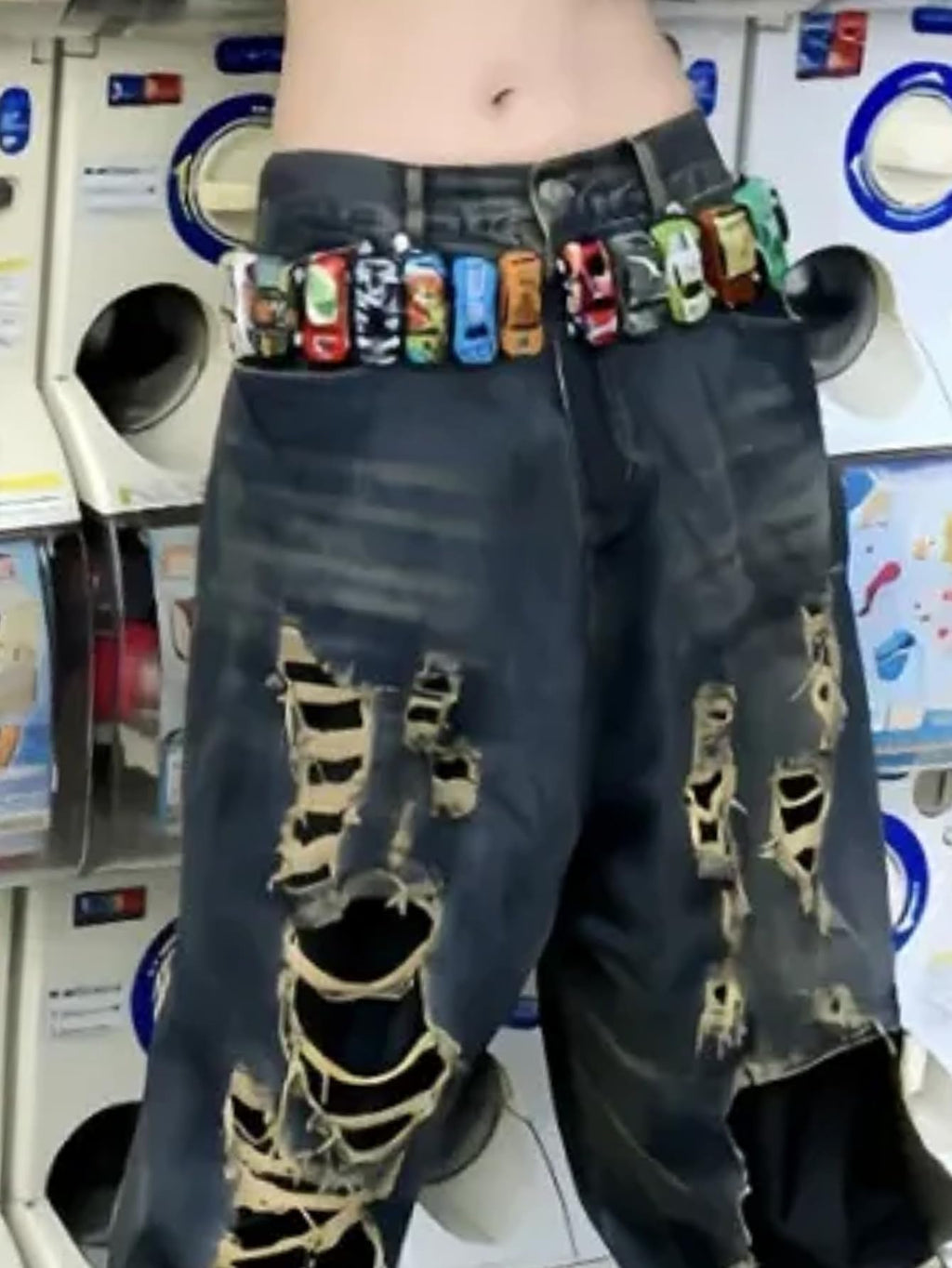 Steampunk Unusual Toy Car Belt For Pant -Y2K Unique Vintage Gear Design Jeans Belt for Men & Women