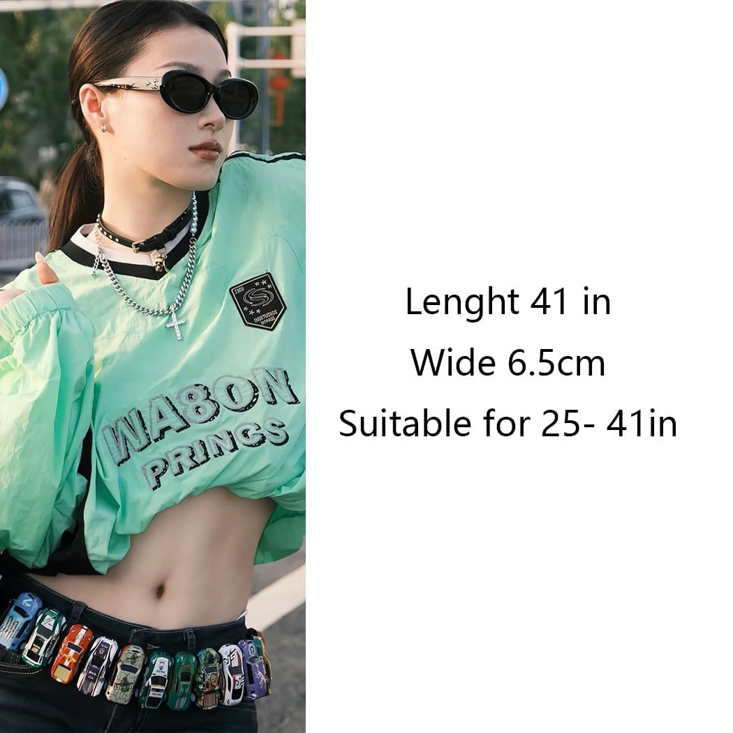 Steampunk Unusual Toy Car Belt For Pant -Y2K Unique Vintage Gear Design Jeans Belt for Men & Women