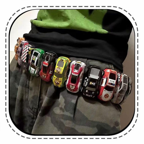 Steampunk Unusual Toy Car Belt For Pant -Y2K Unique Vintage Gear Design Jeans Belt for Men & Women